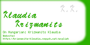 klaudia krizmanits business card